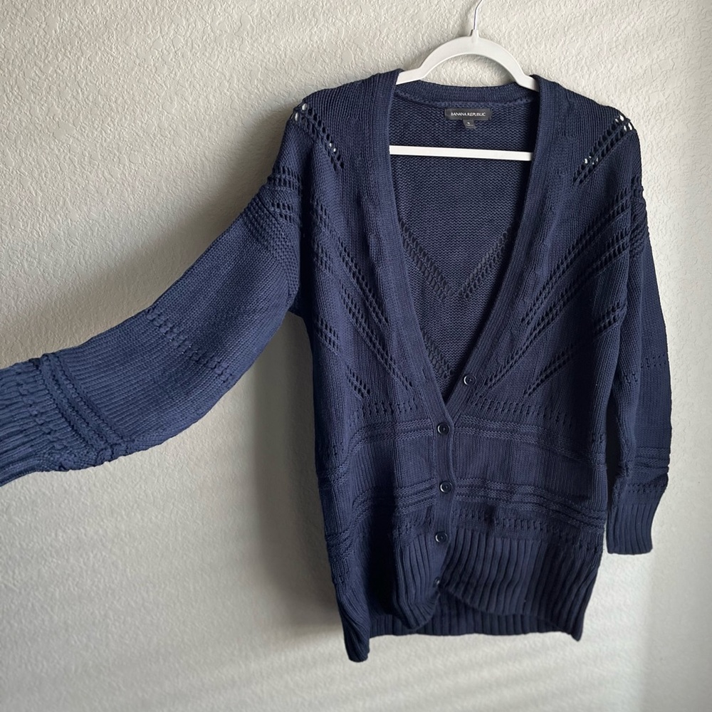 Banana Republic Navy Knit Cardigan
